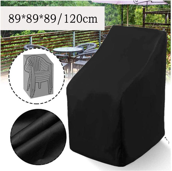 Garden Chair Cover Waterproof Protective For Furniture Chairs Suitable Stackable 89*89*120/89Cm Black 210D Oxford Cloth Durable Covers Outdoor Furnitu