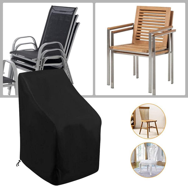 Garden Chair Cover Waterproof Protective For Furniture Chairs Suitable Stackable 89*89*120/89Cm Black 210D Oxford Cloth Durable Covers Outdoor Furnitu