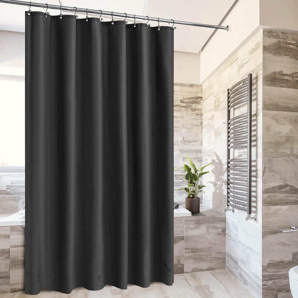 Waterproof Peva Shower Curtain With Rings Black 180X100cm Shower Curtains