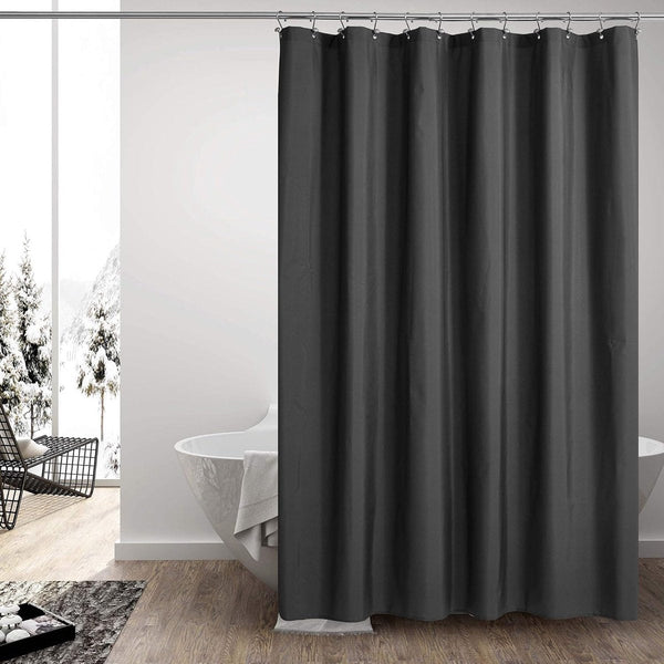 Waterproof Peva Shower Curtain With Rings Black 180X100cm Shower Curtains