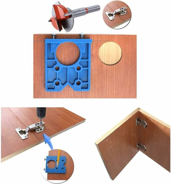 35Mm Hinge Hole Drill Guide Jig For Carpentry & Cabinet Hinges Drill Bits