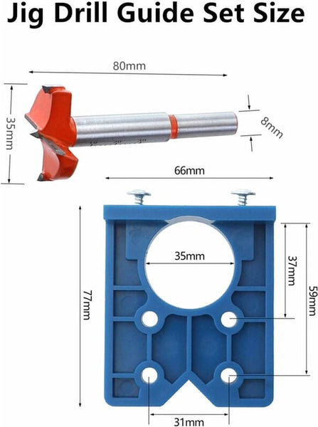 35Mm Hinge Hole Drill Guide Jig For Carpentry & Cabinet Hinges Drill Bits