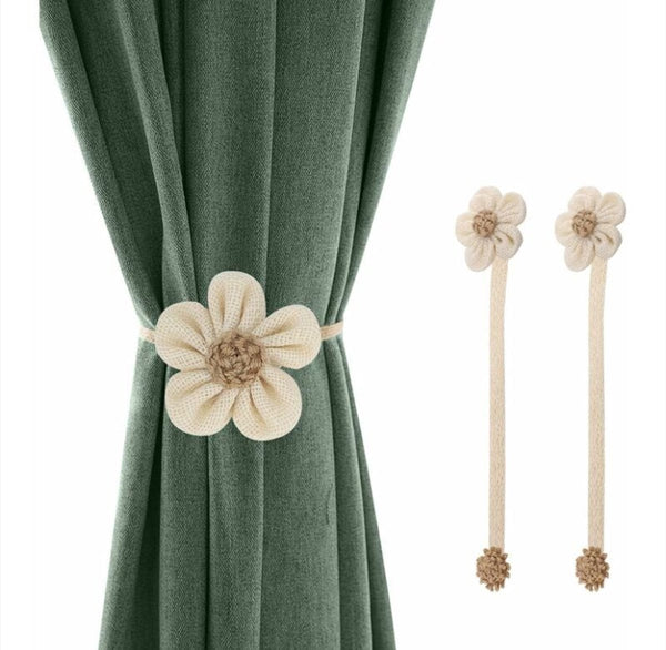 Curtain Holder 2 Pieces Tie Back Rope Magnetic Cord Beige 40 Cm Curtain Poles & Accessories