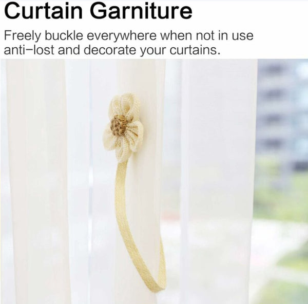 Curtain Holder 2 Pieces Tie Back Rope Magnetic Cord Beige 40 Cm Curtain Poles & Accessories