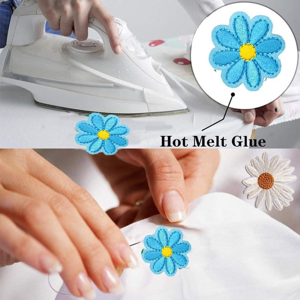 14 Pieces Iron On Patches Embroidered Embellishment For Clothes Clothing Diy Accessories Cute Sewing Appliques Jackets Hats Backpacks Jeans 4*4Cm Pins
