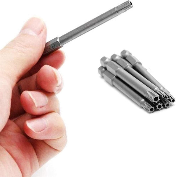 11 Pieces Screwdriver Bits Set Long Torx Hollow S2 Steel With Security Head Hexagon Shaft 100Mm T6 T7 T8 T9 T10 T15 T20 T25 T27 T30 T40 Screwdrivers &