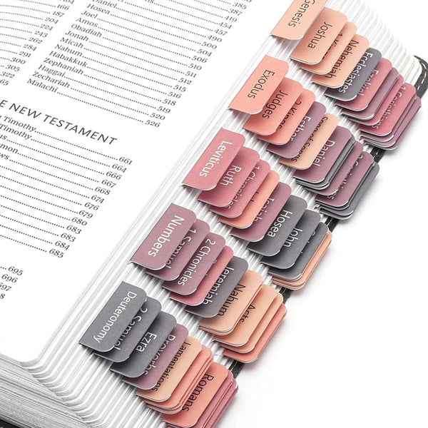 Bible Tabs Pink Gray Laminated Self Adhesive Easy Read 75 Adhesive Tapes