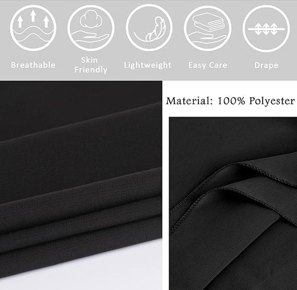 Black Chiffon Shawl Wrap Scarf For Women 200X70cm Scarves & Wraps