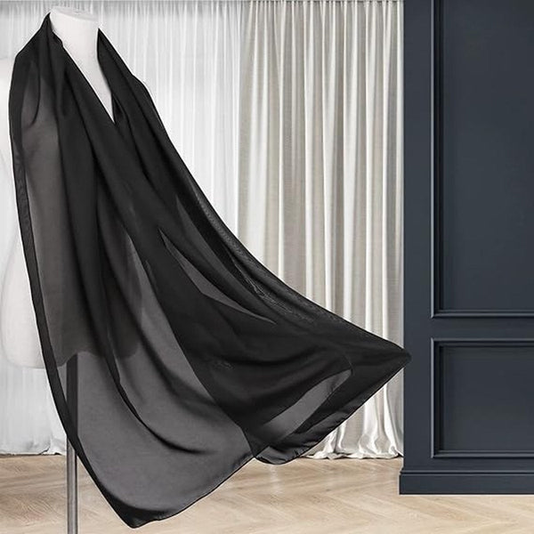 Black Chiffon Shawl Wrap Scarf For Women 200X70cm Scarves & Wraps