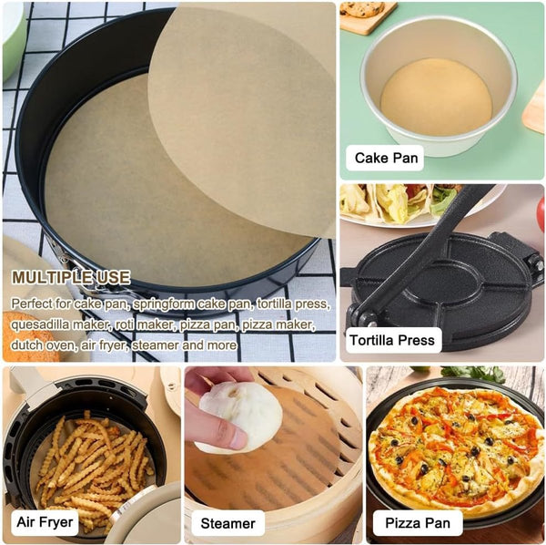 Baking Paper 100 Pieces 30 Cm Round Parchment For Cookies Bread Meat Pizza Air Fryer Air Fryer Accessories