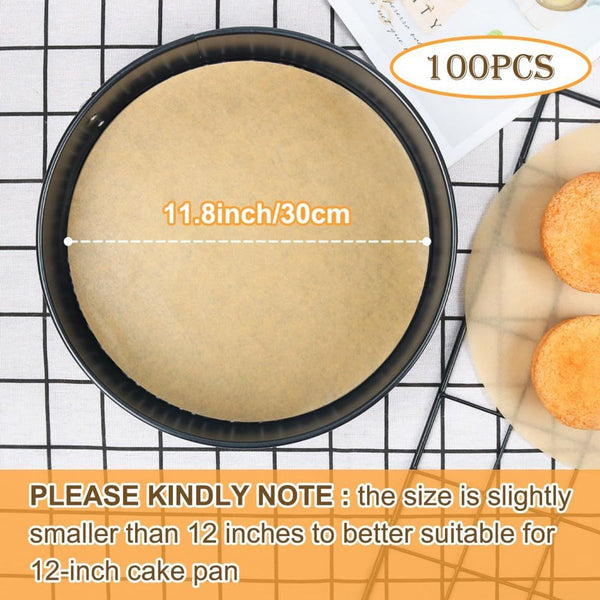 Baking Paper 100 Pieces 30 Cm Round Parchment For Cookies Bread Meat Pizza Air Fryer Air Fryer Accessories