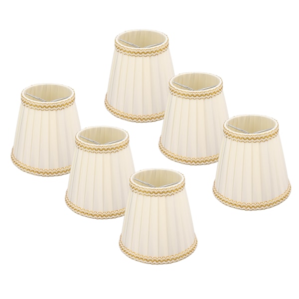 6Pcs Fabric Drum Lamp Shades Clip On Compatible With Chandeliers Lighting Accessories Light Bulbs