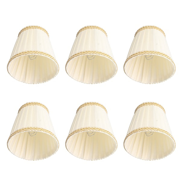 6Pcs Fabric Drum Lamp Shades Clip On Compatible With Chandeliers Lighting Accessories Light Bulbs