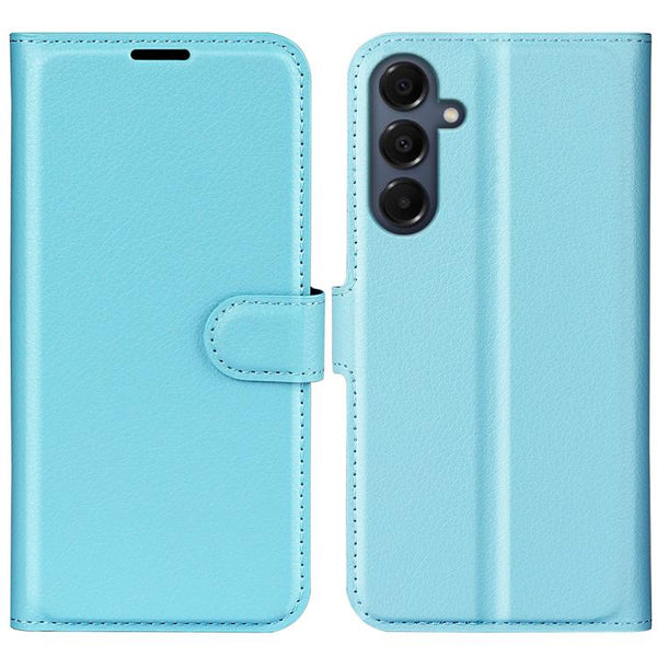 Compatible With Samsung Galaxy A17 5G Case Blue Litchi Texture Horizontal Flip Stand Cover For Cases Covers & Skins