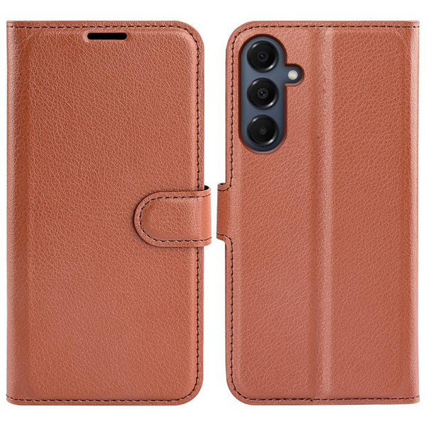 Compatible With Samsung Galaxy A17 5G Brown Horizontal Flip Stand Case Cases Covers & Skins