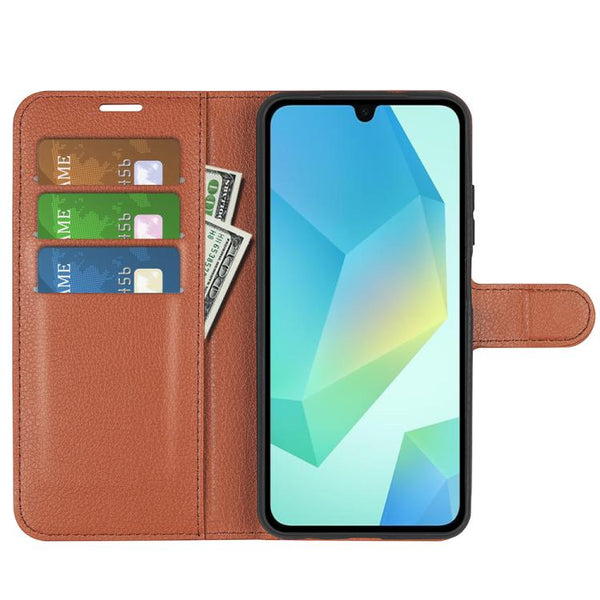 Compatible With Samsung Galaxy A17 5G Brown Horizontal Flip Stand Case Cases Covers & Skins