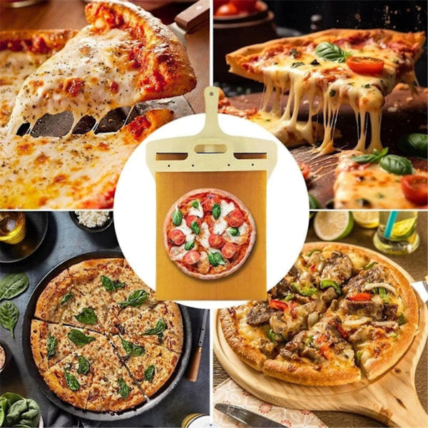 Sliding Pizza Peel Non Stick Wood And High Temperature Cloth 50Cm X 30Cm Pizza Paddles
