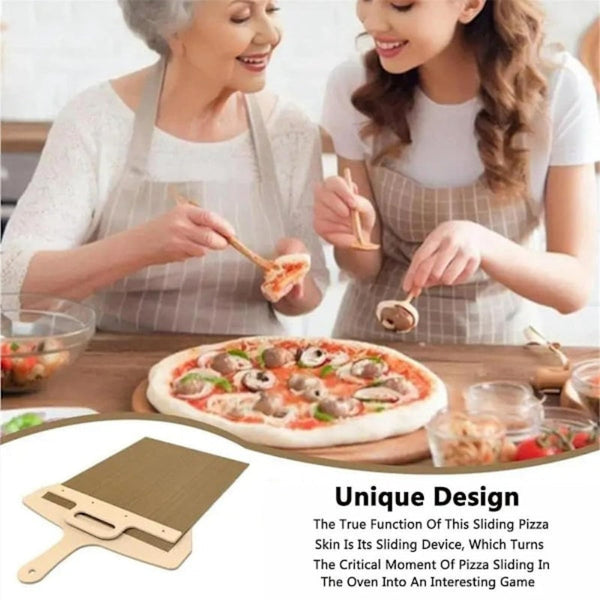 Sliding Pizza Peel Non Stick Wood And High Temperature Cloth 50Cm X 30Cm Pizza Paddles