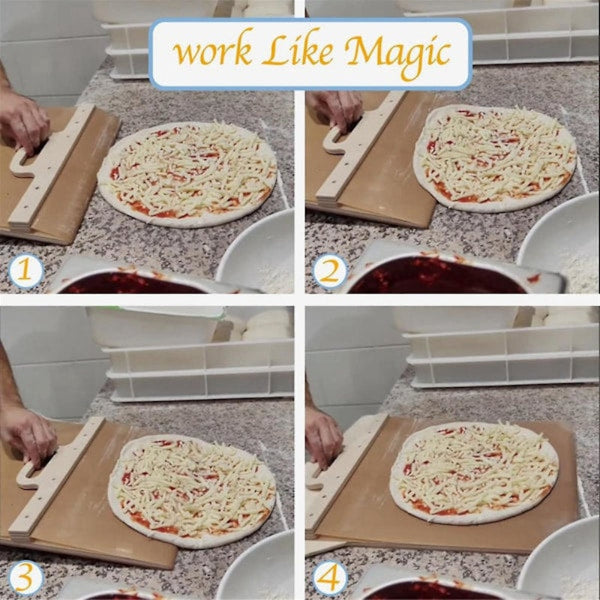 Sliding Pizza Peel Non Stick Wood And High Temperature Cloth 50Cm X 30Cm Pizza Paddles