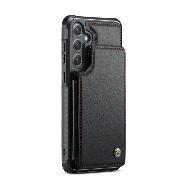 Compatible With Samsung Galaxy S25 Case Rfid Protection And Stand In Black Cases Covers & Skins