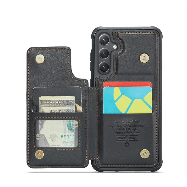 Compatible With Samsung Galaxy S25 Case Rfid Protection And Stand In Black Cases Covers & Skins