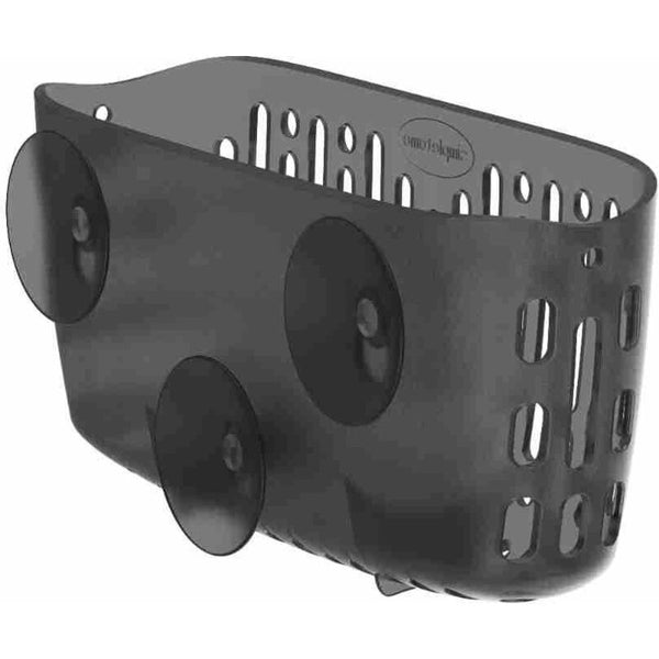 Kitchen Sponge Holder With 3 Strong Suction Cups Sink Organizer In Transparent Gray Sink Organisers