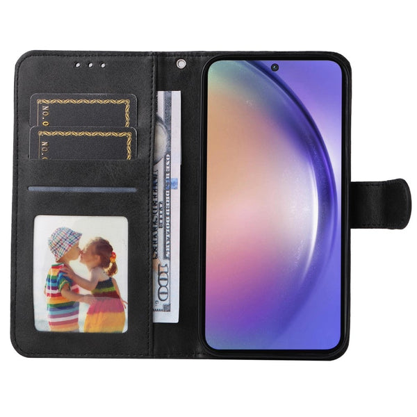 Compatible With Samsung A55 5G Wallet Case Pu Leather Black Card Slots Cases Covers & Skins