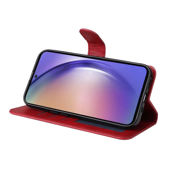 Compatible With Samsung A55 5G Pu Leather Wallet Case Red Cases Covers & Skins
