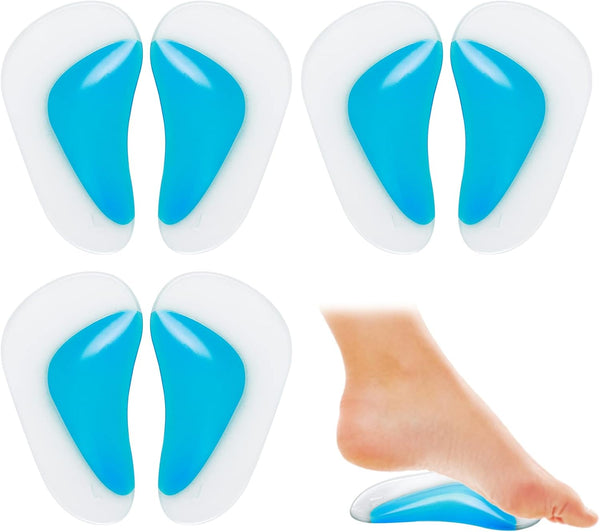 Orthopedic Gel 3 Pairs For Arch Support Plantar Fasciitis Silicone Shoe Inserts Insoles