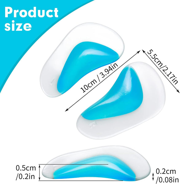 Orthopedic Gel 3 Pairs For Arch Support Plantar Fasciitis Silicone Shoe Inserts Insoles