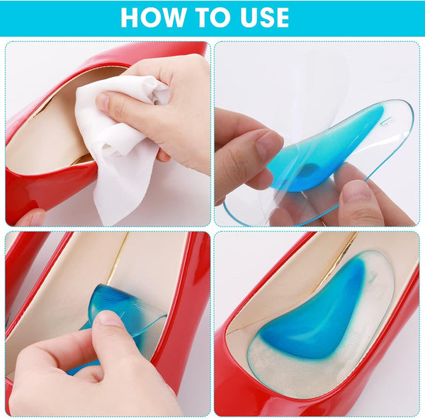 Orthopedic Gel 3 Pairs For Arch Support Plantar Fasciitis Silicone Shoe Inserts Insoles