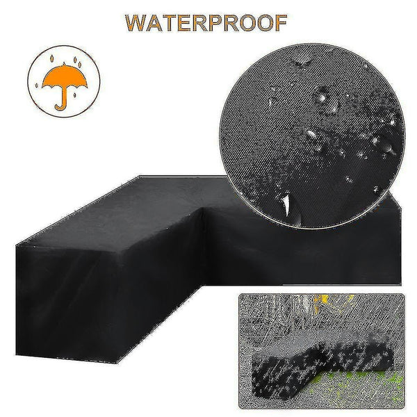 12 Sizes L Shape All Weather Cover Waterproof Rattan Corner Furniture Protector Garden Patio Outdoor Sofa Dust Cover215 X 87Cm Black Outdoor Furniture