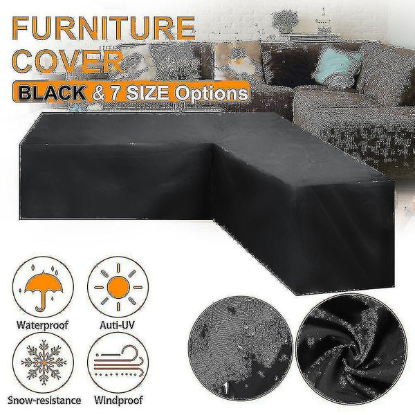 12 Sizes L Shape All Weather Cover Waterproof Rattan Corner Furniture Protector Garden Patio Outdoor Sofa Dust Cover215 X 87Cm Black Outdoor Furniture