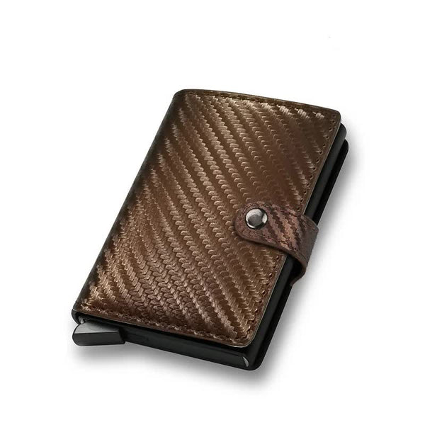 Carbon Fiber Credit Card Holder Rfid Slim Wallet Compatible Withsamsung Minimalist Thin Pop Up Metal Small Black Bronze Wallets