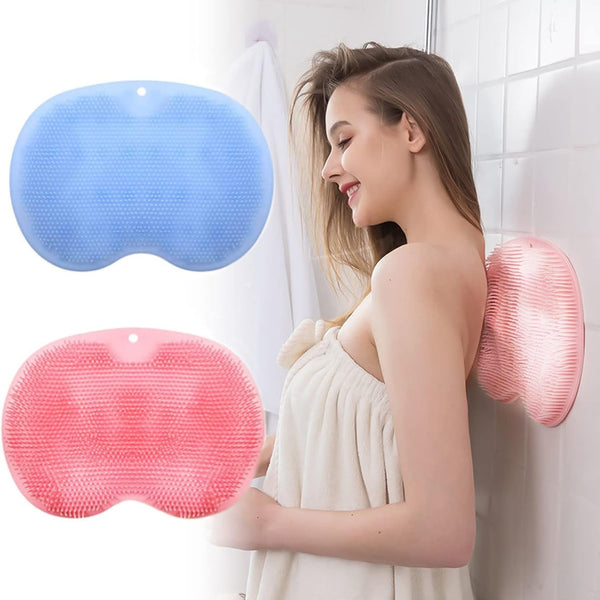 2 Pack Shower Scrubber For Back And Feet Wall Mounted Silicone Bath Massage Cushion Brush With Suction Cups Exfoliators & Scrubs