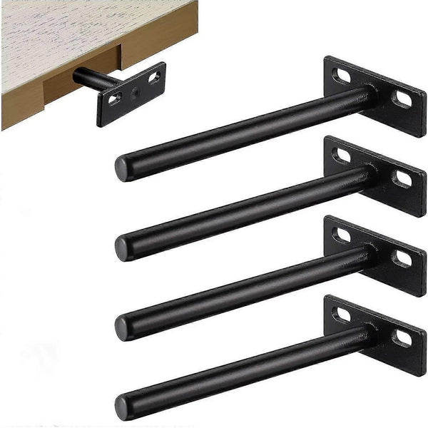 Heavy Duty Invisible Floating Shelf Bracket 4 Pcs Metal Hidden Compatible With Wood Wall Shelves
