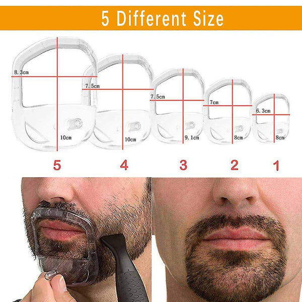 Goatee Shaving Template Beard Guide Shaper For Men White 5 Sizes Men's Razors