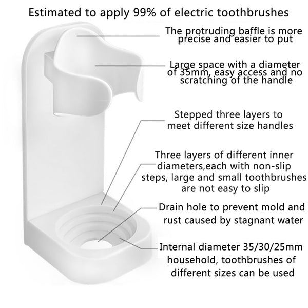 Electric Toothbrush Holder Wall Mounted Stand 4 Pack Compatible With Oral B Electric Toothbrushes