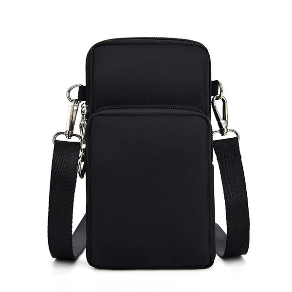 Mobile Phone Bag With Shoulder Strap In Durable Nylon Polyester Black Women's Bags & Handbags