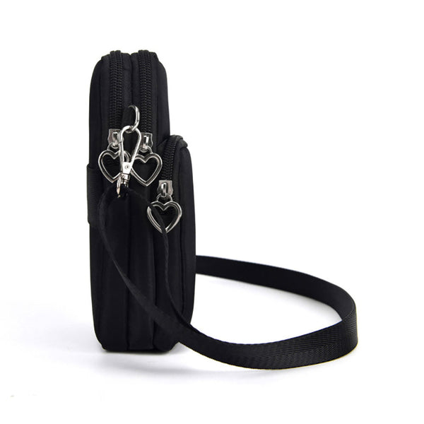Mobile Phone Bag With Shoulder Strap In Durable Nylon Polyester Black Women's Bags & Handbags
