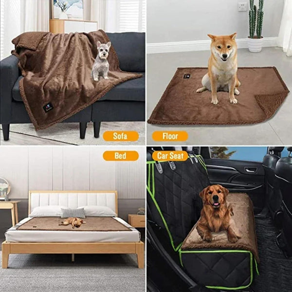 Waterproof Snuggle Blanket For Sofa Bed Couch Pet Dog And Cat 100% Leak Proof Fully Pee Brown 145X165cm Blankets