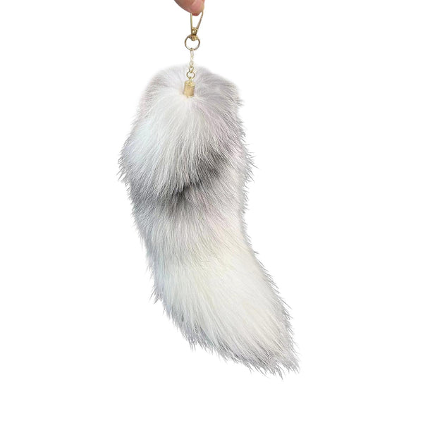 Fake Raccoon Tail Keychain Soft Artificial Fur Pendant Decorative Backpack Ring Ornament Bag Decoration Keyrings