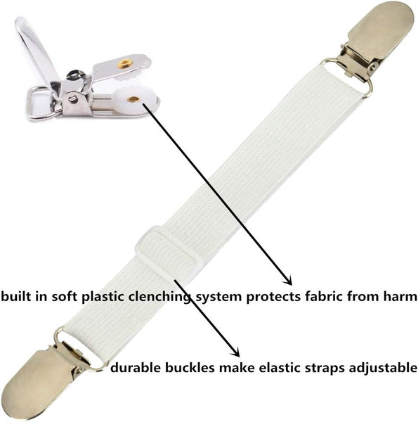Sheet Clips Buckles Holder Mattress 4 Pcs Adjustable Elastic Fasteners Holders Other Bedding