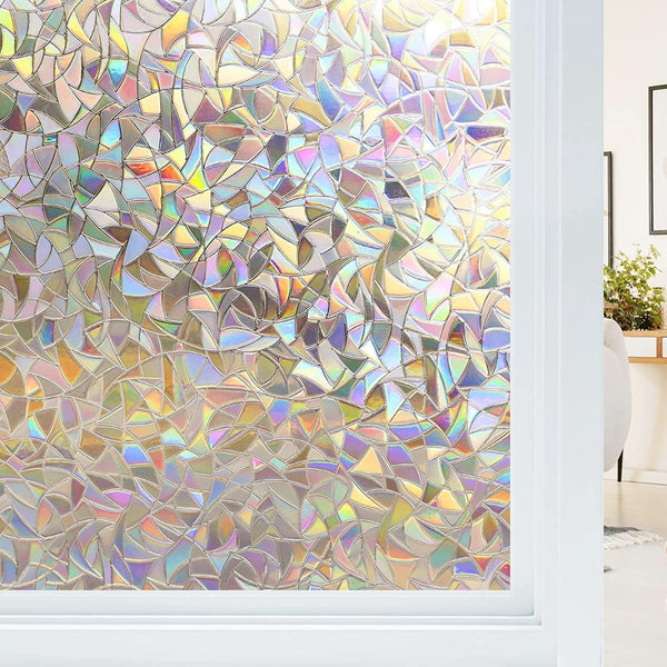 Electrostatic Film Anti Glare Uv 45X200cm Rainbow 3D Decorative Window Film