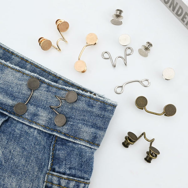 Jeans Waist Adjustment Set Removable No Stitch Buckle For Tightening Belts