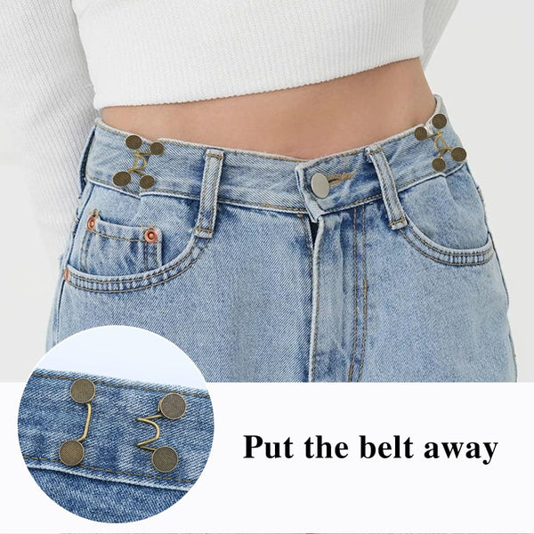 Jeans Waist Adjustment Set Removable No Stitch Buckle For Tightening Belts