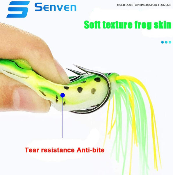 5 Pcs Crank Frog Soft Fishing Lures With 3D Eyes For Freshwater & Saltwater Baits & Lures