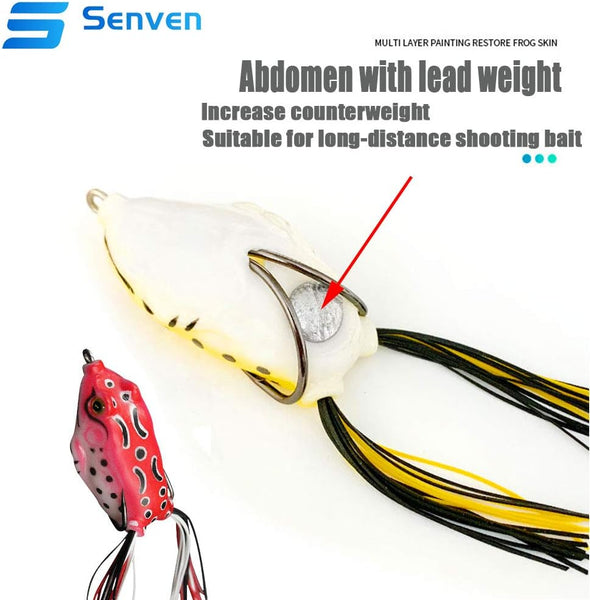 5 Pcs Crank Frog Soft Fishing Lures With 3D Eyes For Freshwater & Saltwater Baits & Lures
