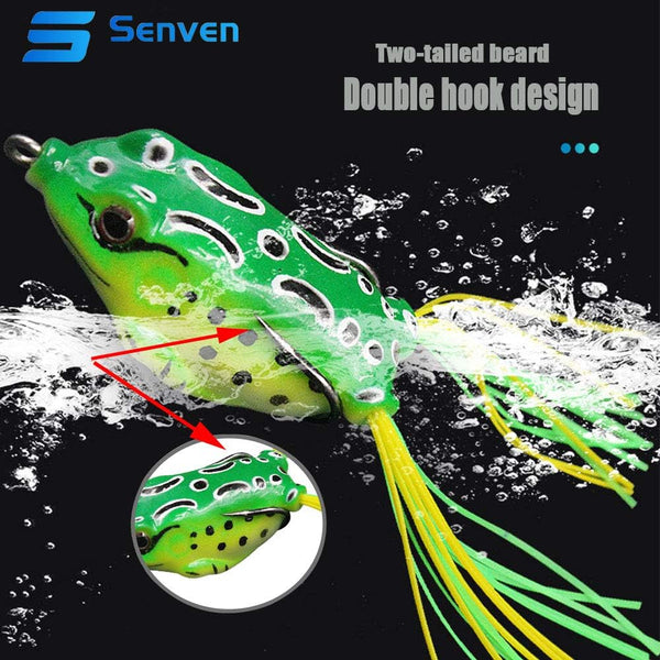 5 Pcs Crank Frog Soft Fishing Lures With 3D Eyes For Freshwater & Saltwater Baits & Lures