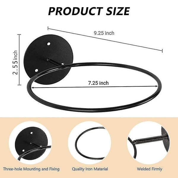 3Pc Iron Wall Mounted Ball Rack For Basketball Football Rugby Black Ball Racks